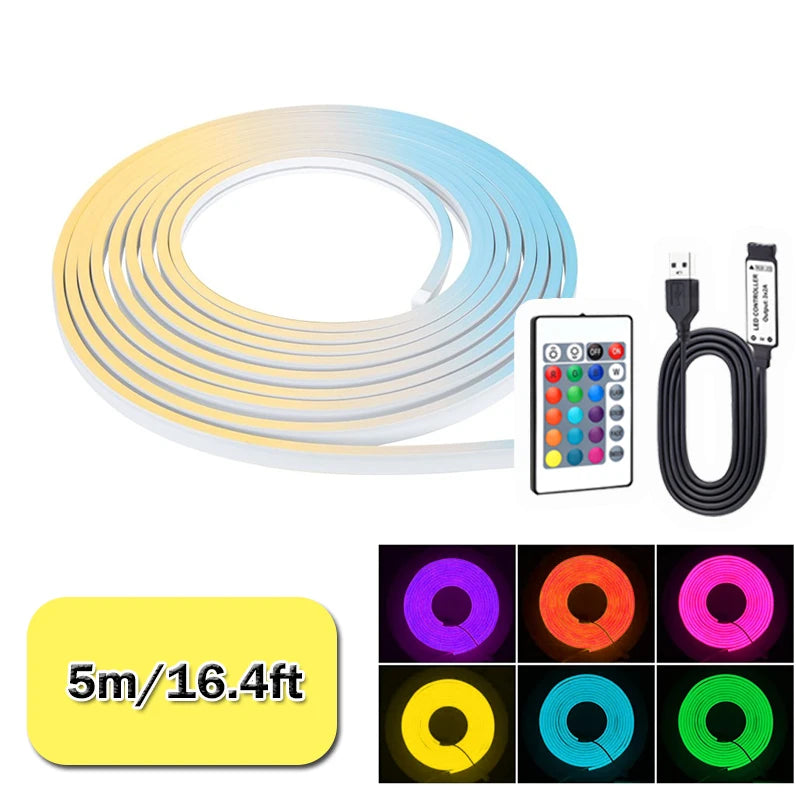 RGB LED Strip Lights — Color Changing with Remote & App Control (16.4ft)