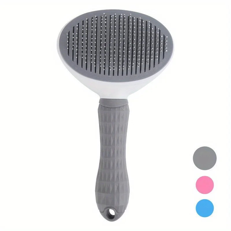 Pet Hair Removal Brush — One-Click Self-Cleaning Comb for Dogs & Cats