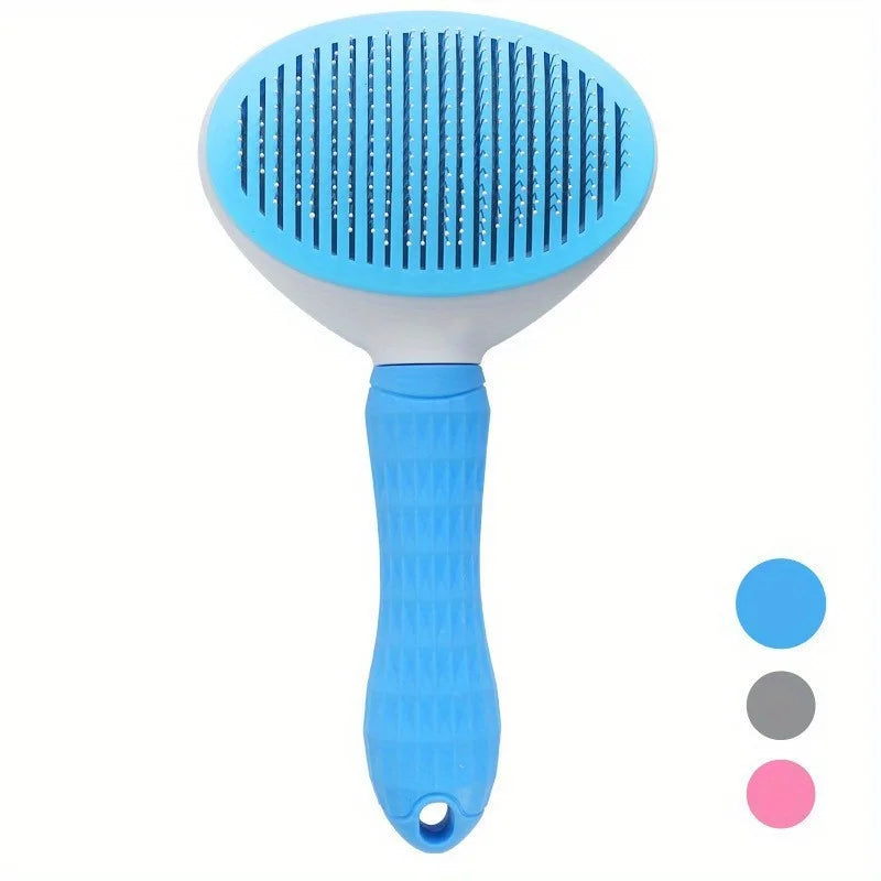 Pet Hair Removal Brush — One-Click Self-Cleaning Comb for Dogs & Cats