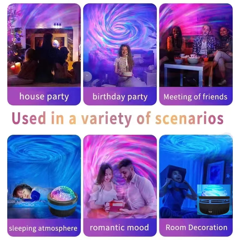 LED Galaxy Projector — Star Night Light for Bedroom & Room Decor