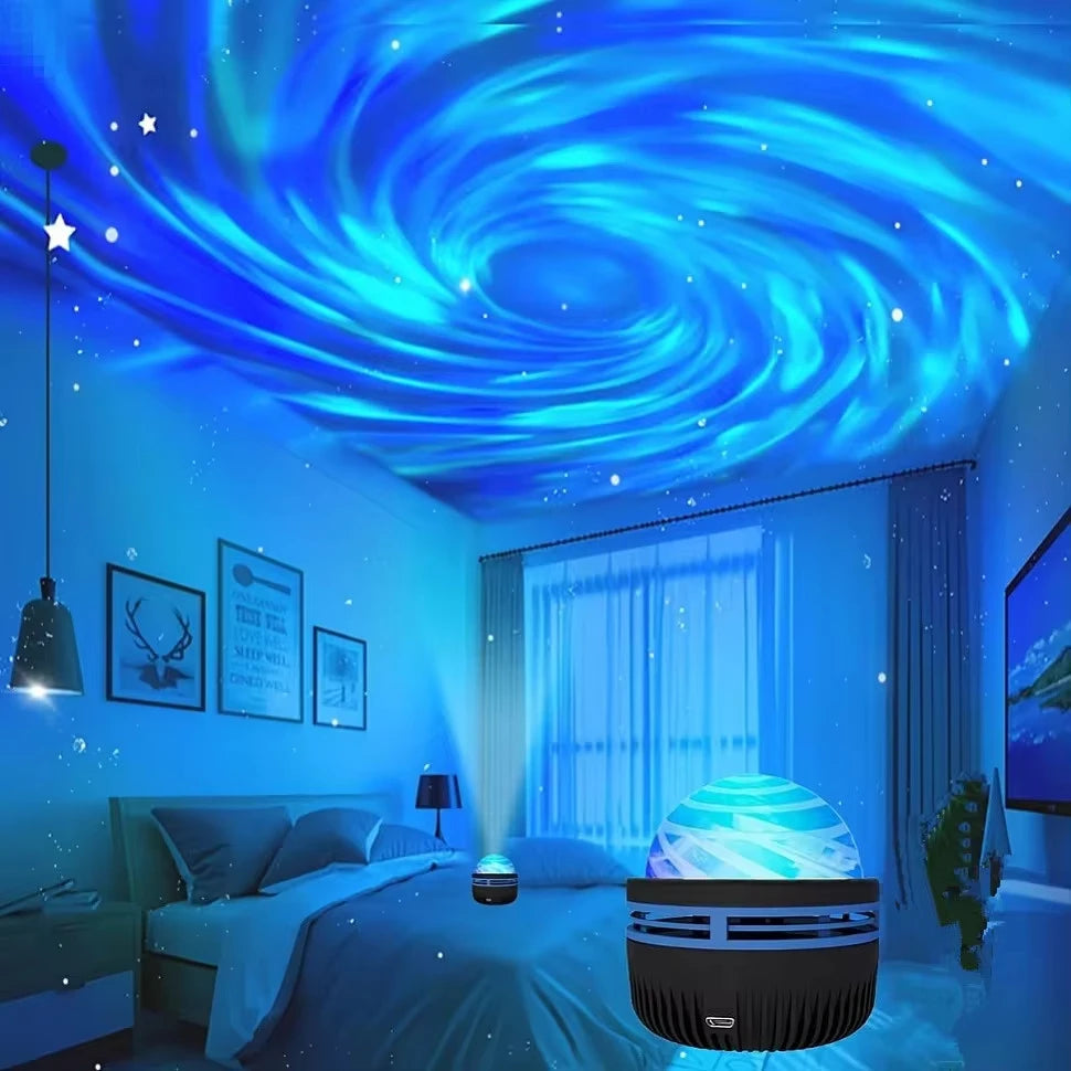 LED Galaxy Projector — Star Night Light for Bedroom & Room Decor
