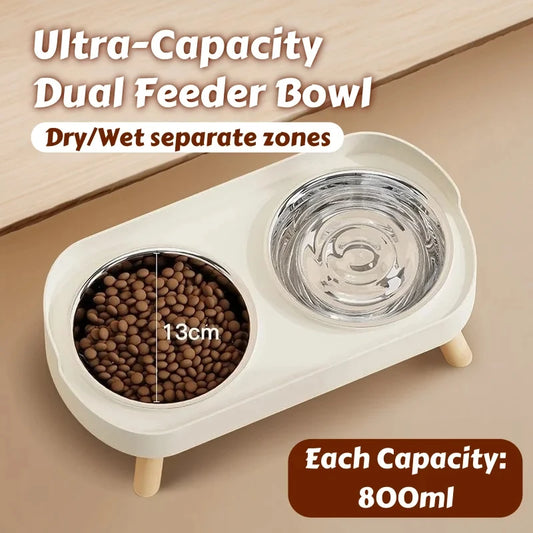 Elevated Cat & Dog Bowls — Colorful Raised Double Stainless Steel Feeder