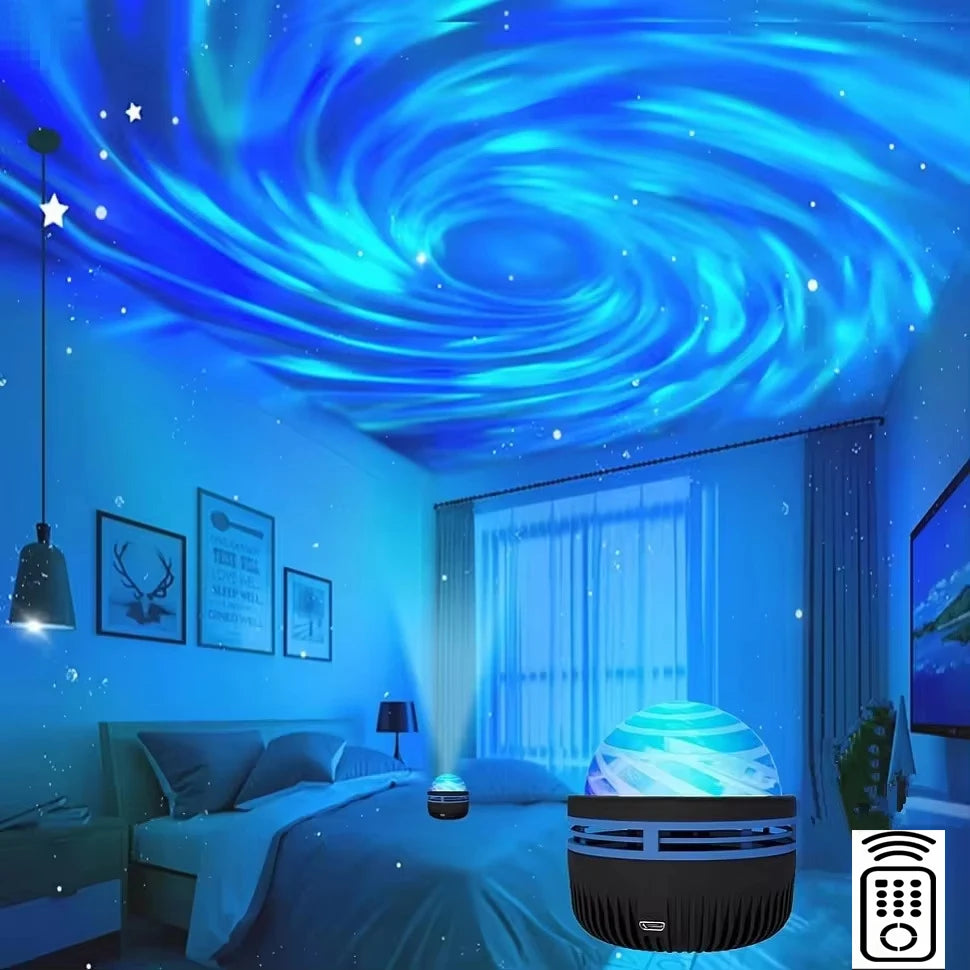 LED Galaxy Projector — Star Night Light for Bedroom & Room Decor