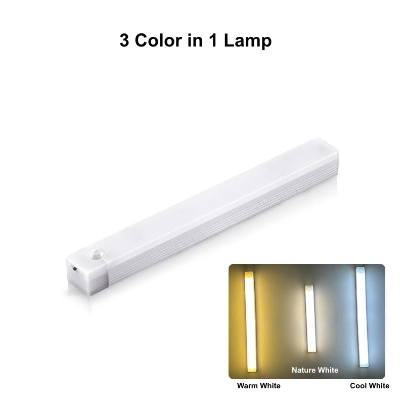 Wireless Motion Sensor LED Bar Light — 3 Colors, Rechargeable