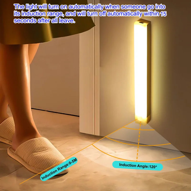 Wireless Motion Sensor LED Bar Light — 3 Colors, Rechargeable