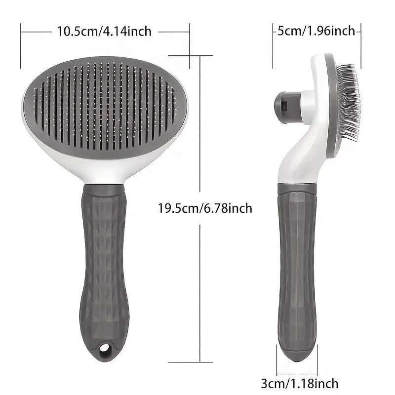 Pet Hair Removal Brush — One-Click Self-Cleaning Comb for Dogs & Cats