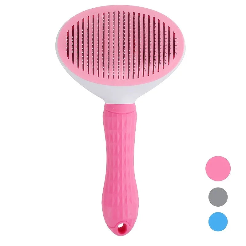 Pet Hair Removal Brush — One-Click Self-Cleaning Comb for Dogs & Cats