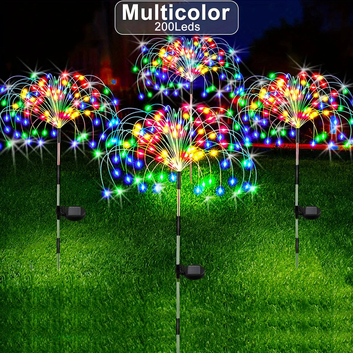 Solar Fireworks Garden Lights — 8 Modes Outdoor Stake Light for Patio & Yard